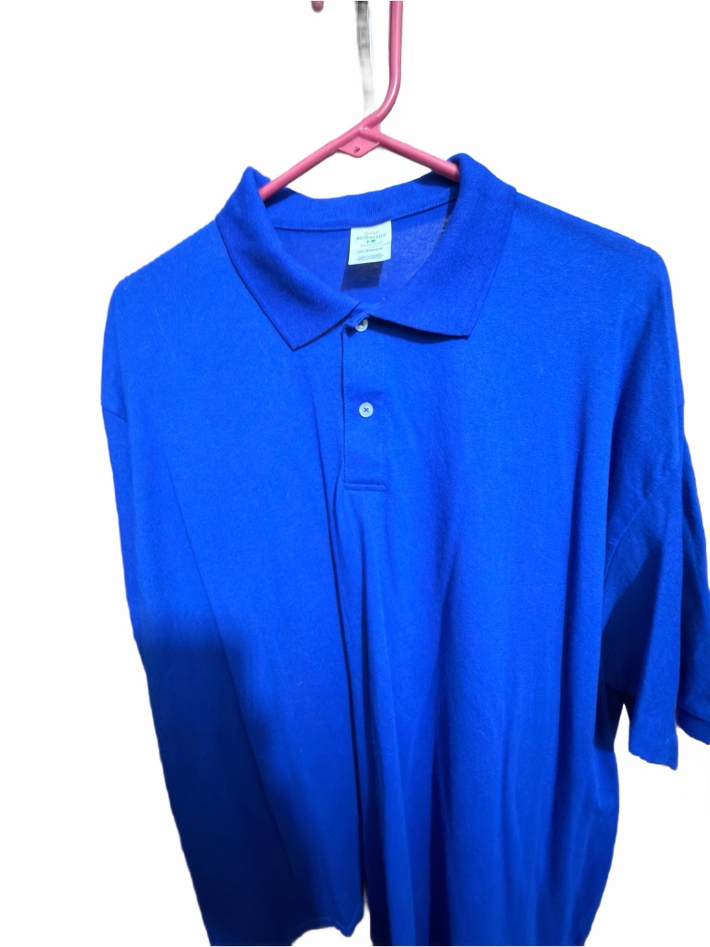Hanes EcoSmart Men's Polo Shirt Size 2XL Deep Royal Blue